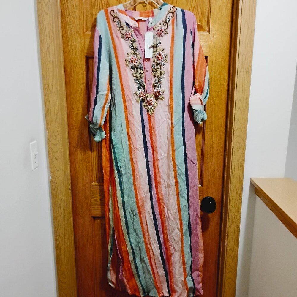 Nwt Soft Surroundings Icon Stripe Aruba Caftan Dr… - image 2